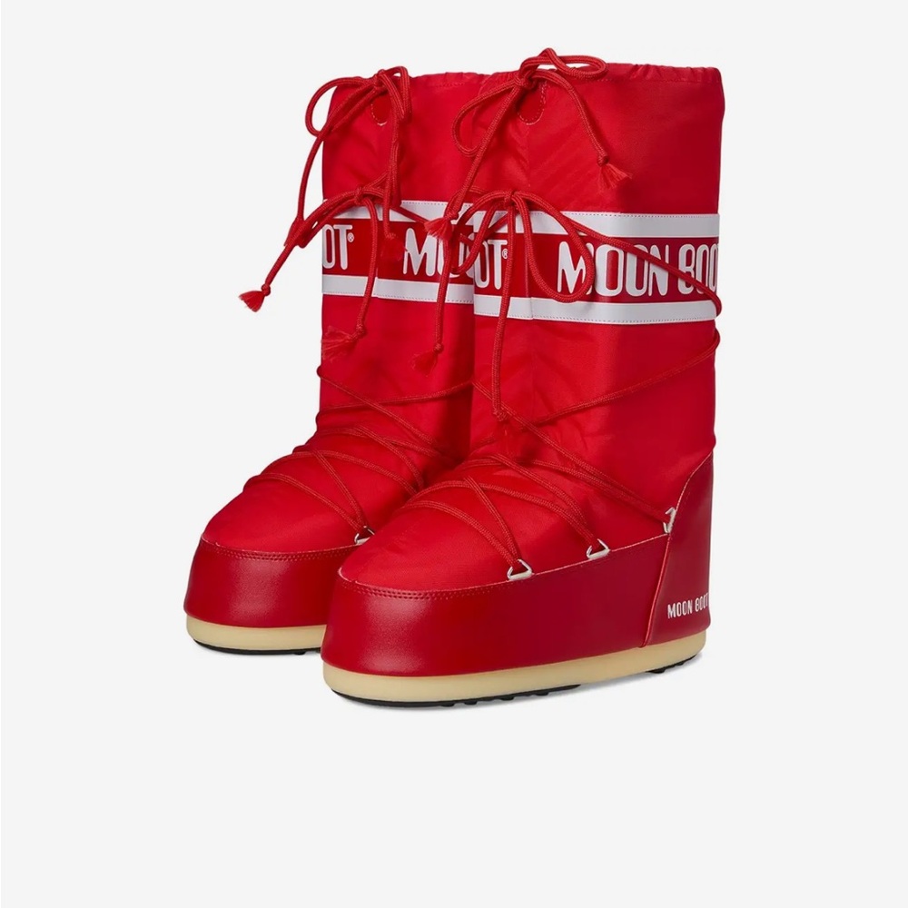 Moon Boot ICON RED NYLON BOOTS NIB